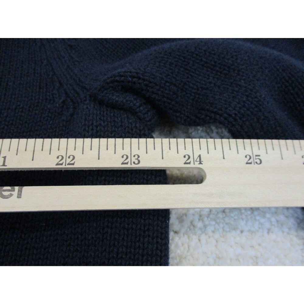 LL Bean Sweater Adult Extra Large XL Blue Pullover Quarter Zip Preppy Mens - Picture 8 of 11